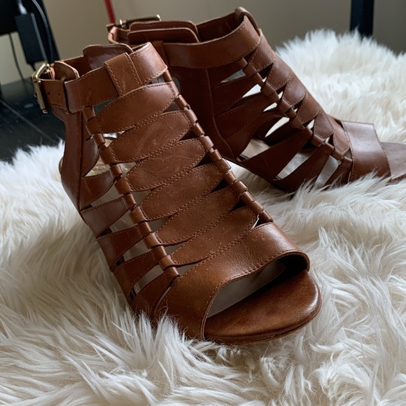 Vince Camuto leather brown wedge sandal size : 9 - Picture 5 of 8